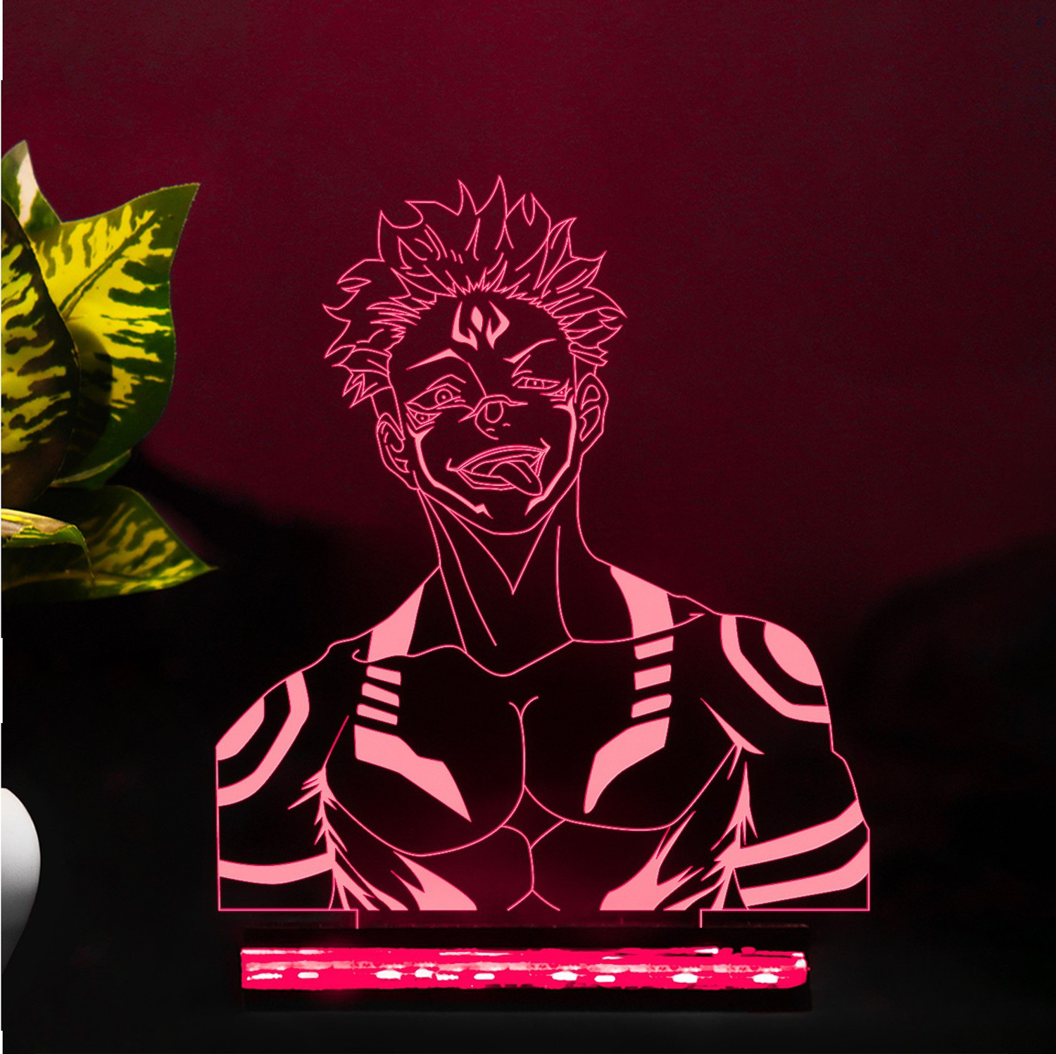 Image of StarLaser Anime Jujutsu kaisen563 Led Night lamp for Bedroom Decor Night lamp 16 Color Changing Light with Remote Control (Wooden Base) Night Lamp