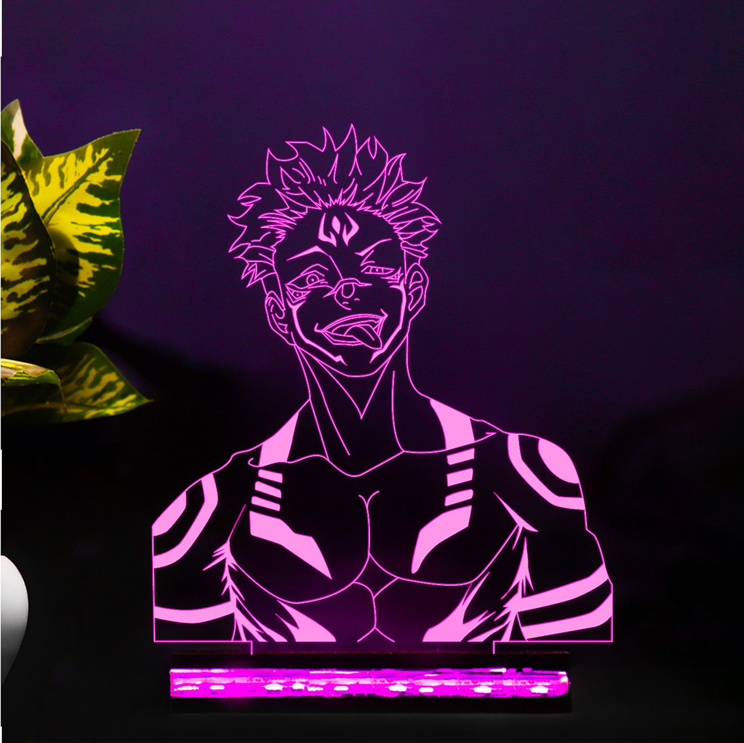 Image of StarLaser Anime Jujutsu kaisen563 Led Night lamp for Bedroom Decor Night lamp 16 Color Changing Light with Remote Control (Wooden Base) Night Lamp