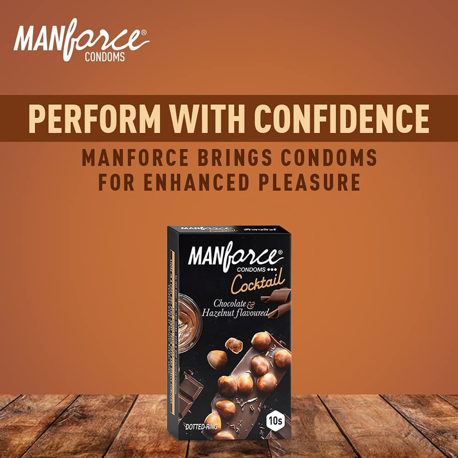 Image of MANFORCE Ignite Apple-peach Flavoured Extra Dotted Box Condoms - 10 Pieces & Cocktail Condoms with Dotted-Rings, Hazelnut & Chocolate Flavoured- 10 Pieces Condom (Set of 2, 20 Sheets)