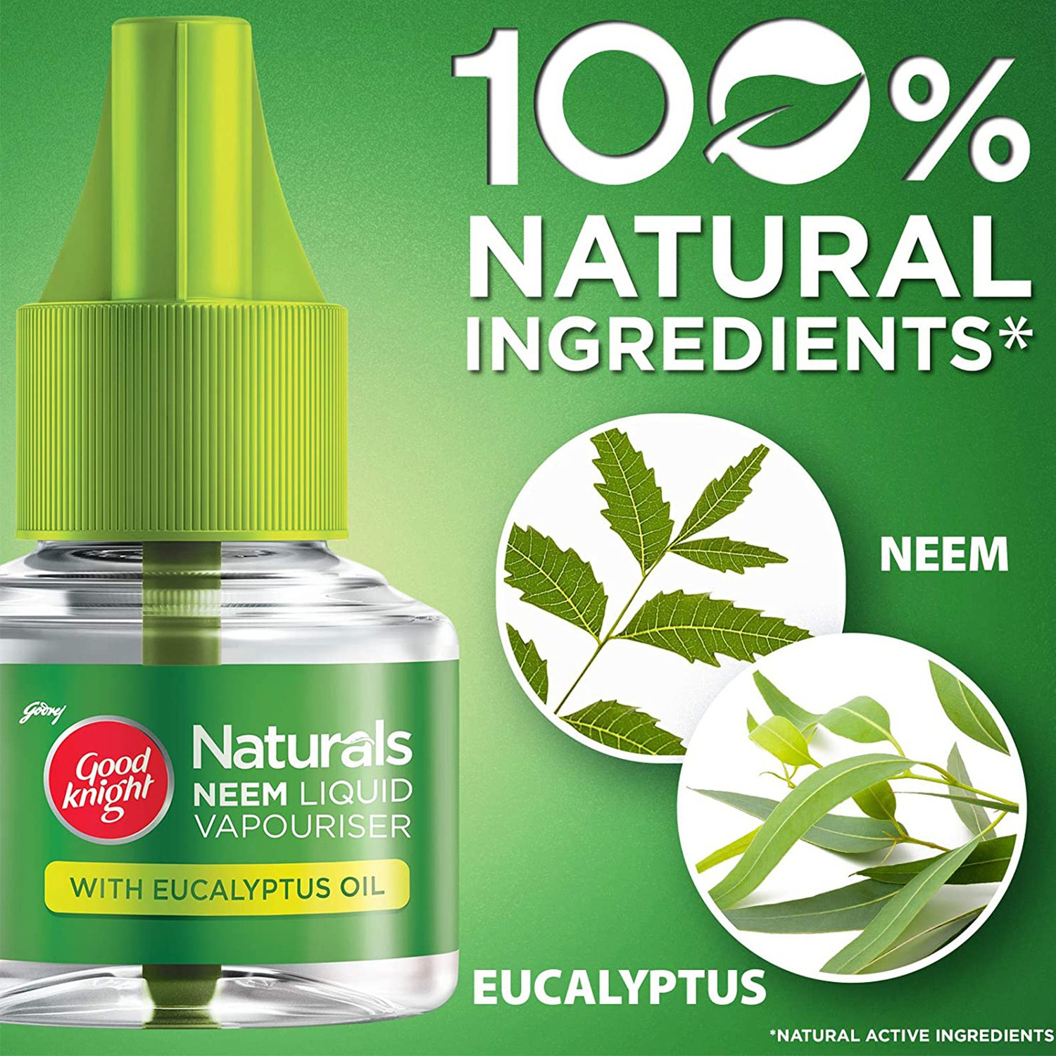 Image of Good Knight Naturals Neem Machine + 3 Refills Liquid Mosquito Vaporiser Refill