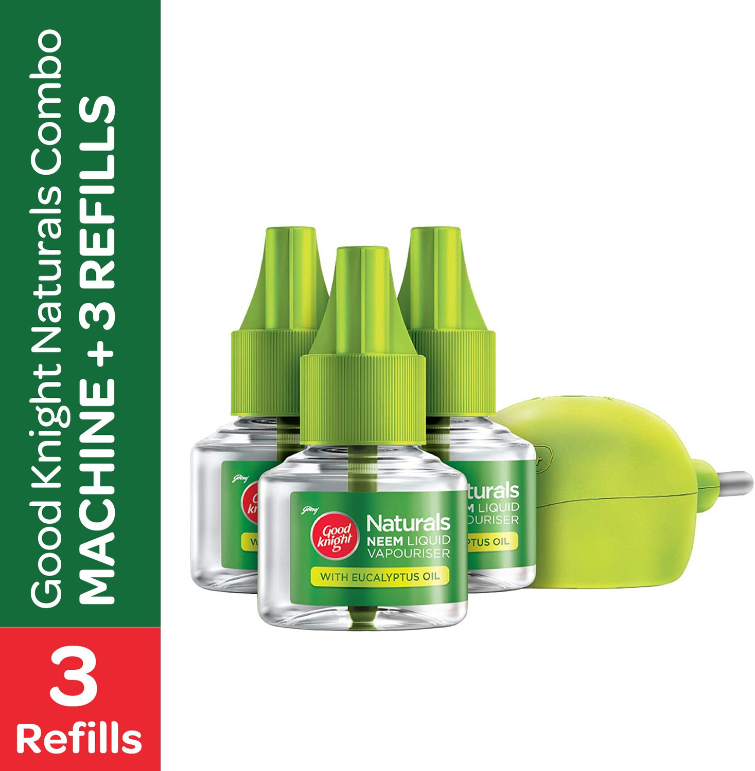 Image of Good Knight Naturals Neem Machine + 3 Refills Liquid Mosquito Vaporiser Refill