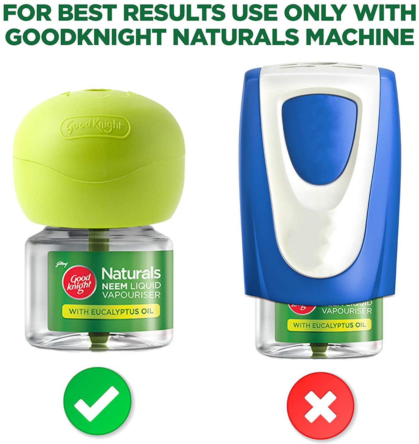 Image of Good Knight Naturals Neem Machine + 3 Refills Liquid Mosquito Vaporiser Refill
