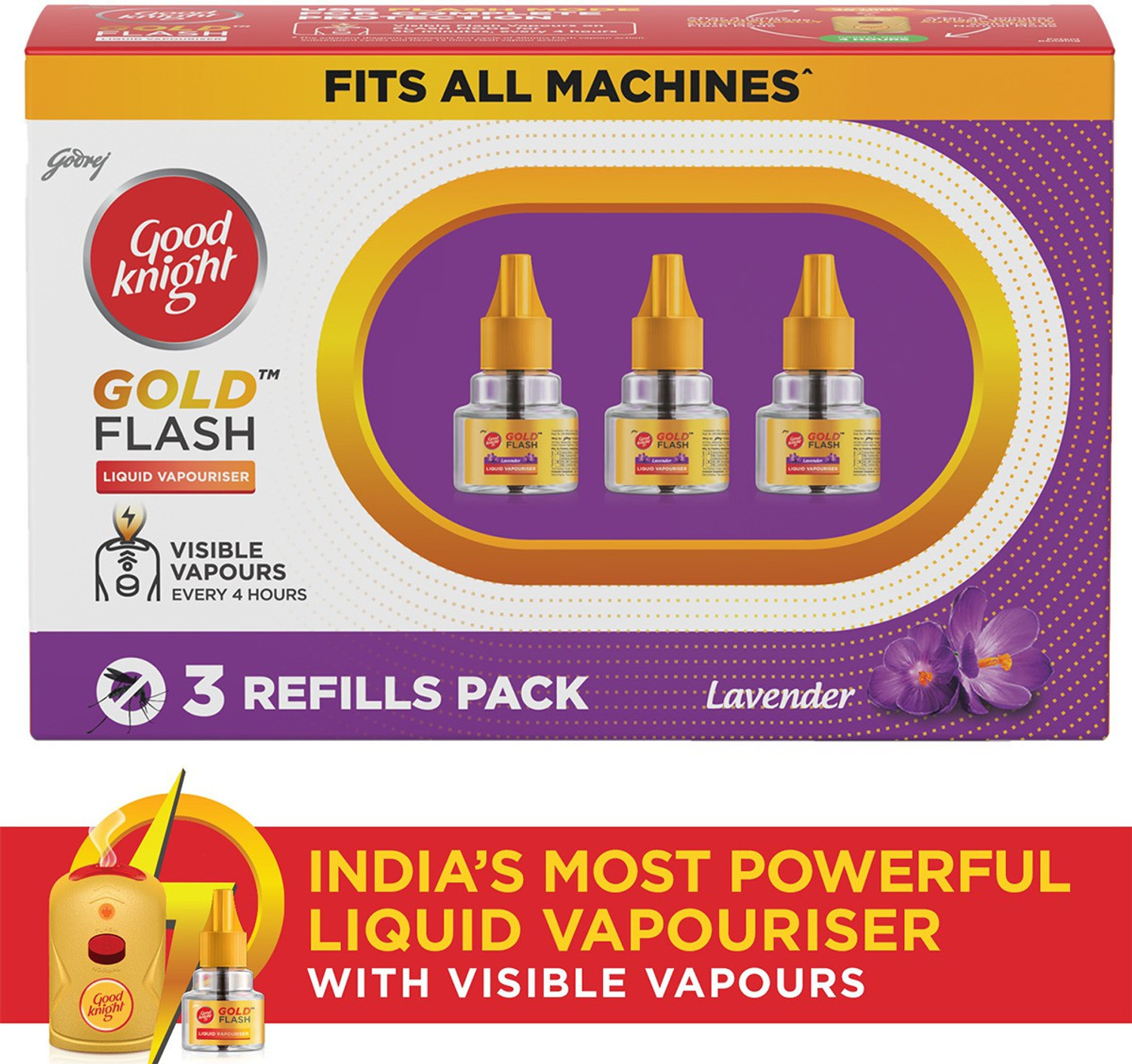 Image of Good Knight Gold Flash Lavender Repellent Liquid Mosquito Vaporiser Refill