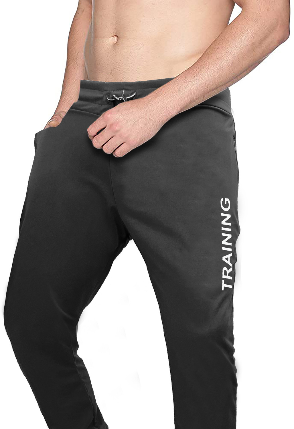 Image of AVOLT Solid Men Grey Track Pants