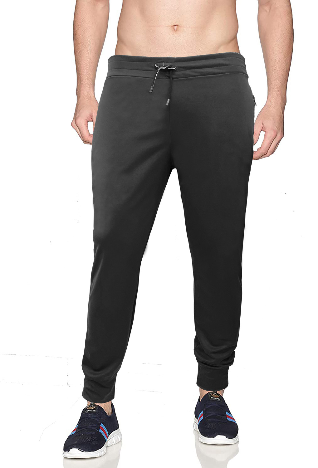 Image of AVOLT Solid Men Grey Track Pants