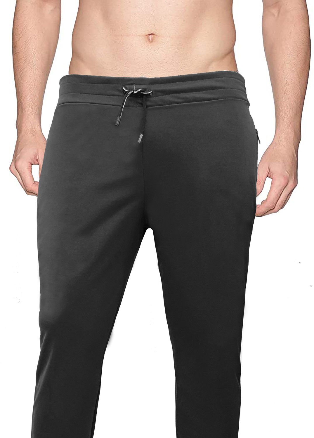 Image of AVOLT Solid Men Grey Track Pants