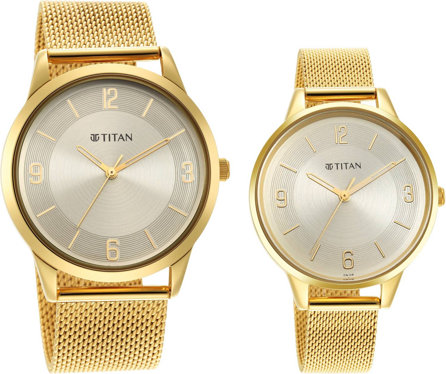 Titan 18062648YM01 Titan Bandhan Champagne Dial Gold Stainless