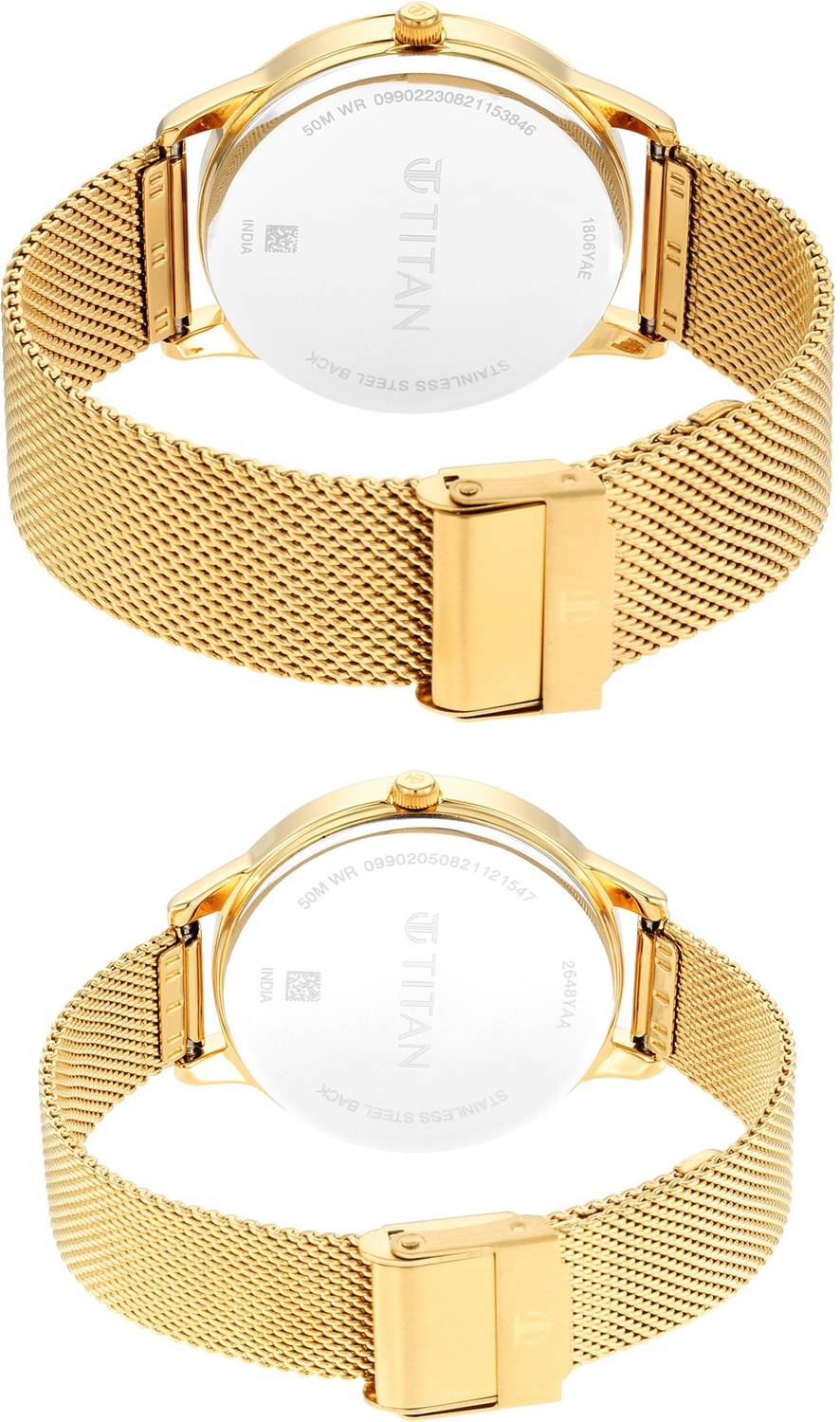 Titan 18062648YM01 Titan Bandhan Champagne Dial Gold Stainless