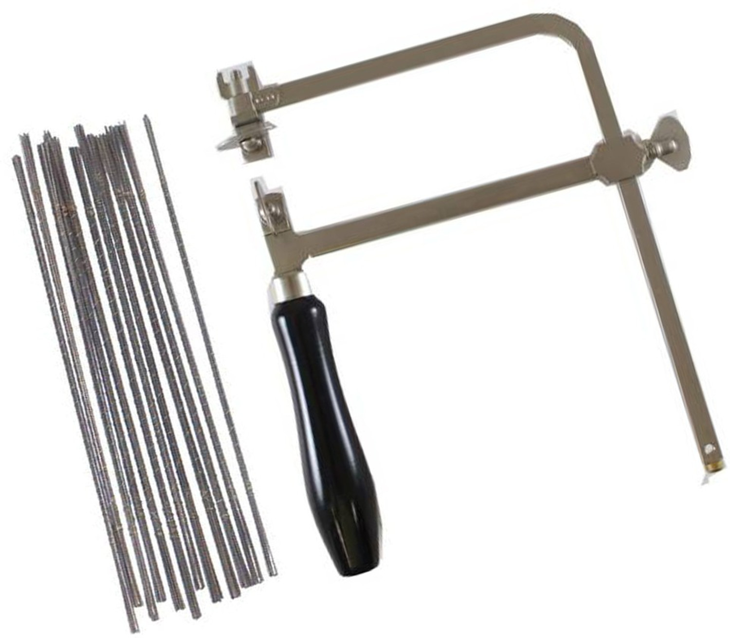 Image of Scorpion Saw Frame Adjustable With Tension Screw 6 inch With Saw Blade Piercing Assorted Grade: 1, 2, 3, 4, 5, 6(Each 24 Pcs) Total Pack of 144 Pcs With Pouch