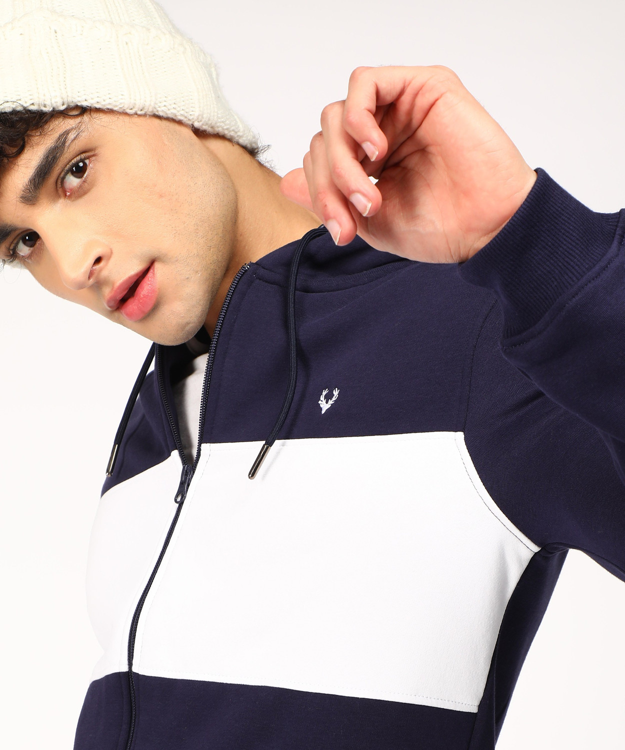 Image of Allen Solly Full Sleeve Color Block Men Sweatshirt