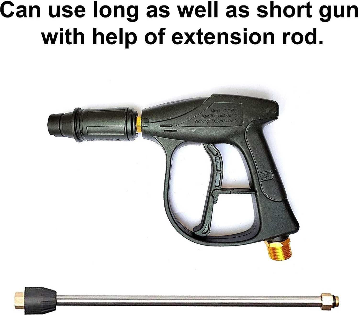 Image of PARTHVI High Quality Heavy duty High pressure Washer Water Spray Gun with 10 inch long Extension rod Pressure Washer