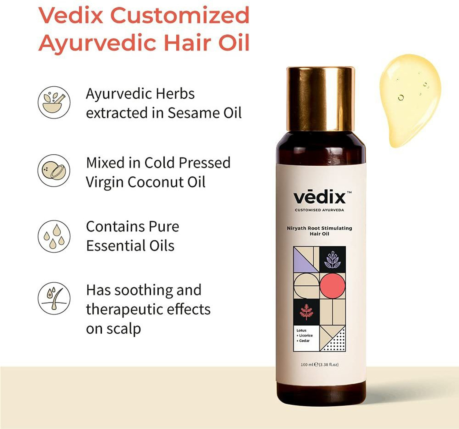 Image of Vedix Customised Hair Growth Combo|Hair Oil For Hair Fall|Anti Hair Fall Shampoo|Dry Hair|Dry Scalp|Straight Hair -200 ml