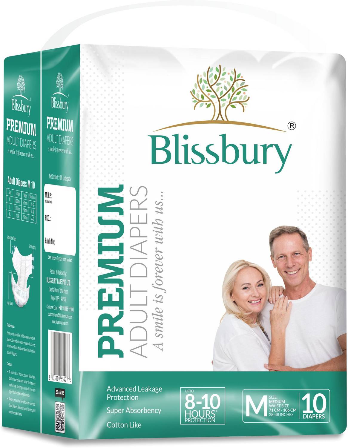 Blissbury BLISSADM10 Adult Diapers - M