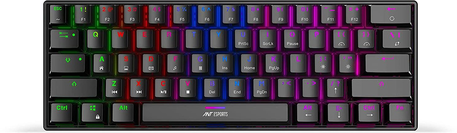 Image of Ant Esports MK1300 Mini Red Swiitch Wired USB Tenkeyless Gaming Keyboard Compatible with Desktop, Laptop, Mac Easy to Use,Plug and Play,Quick, Comfy Durable body