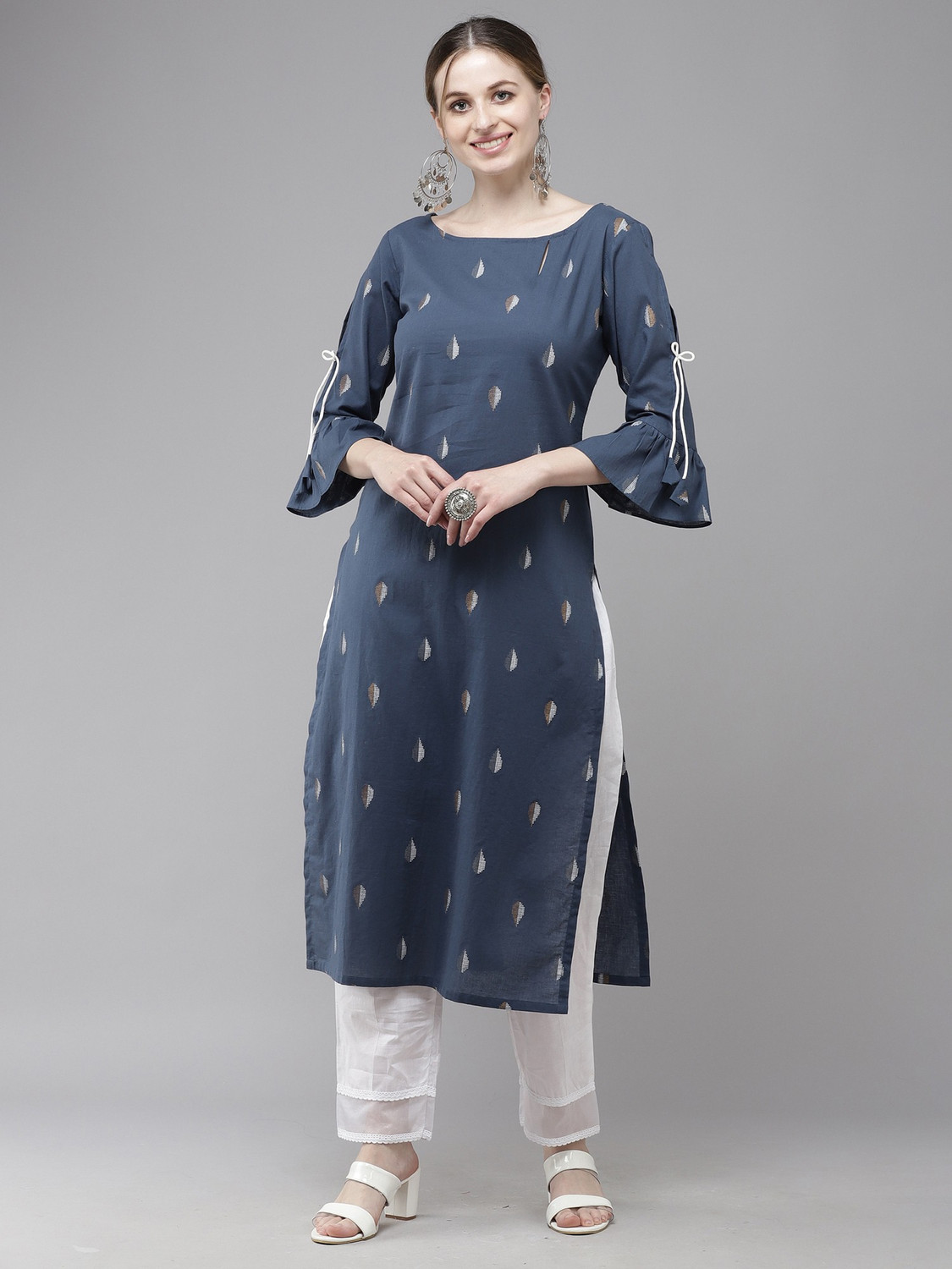 Image of Indo Era Women Printed Straight Kurta