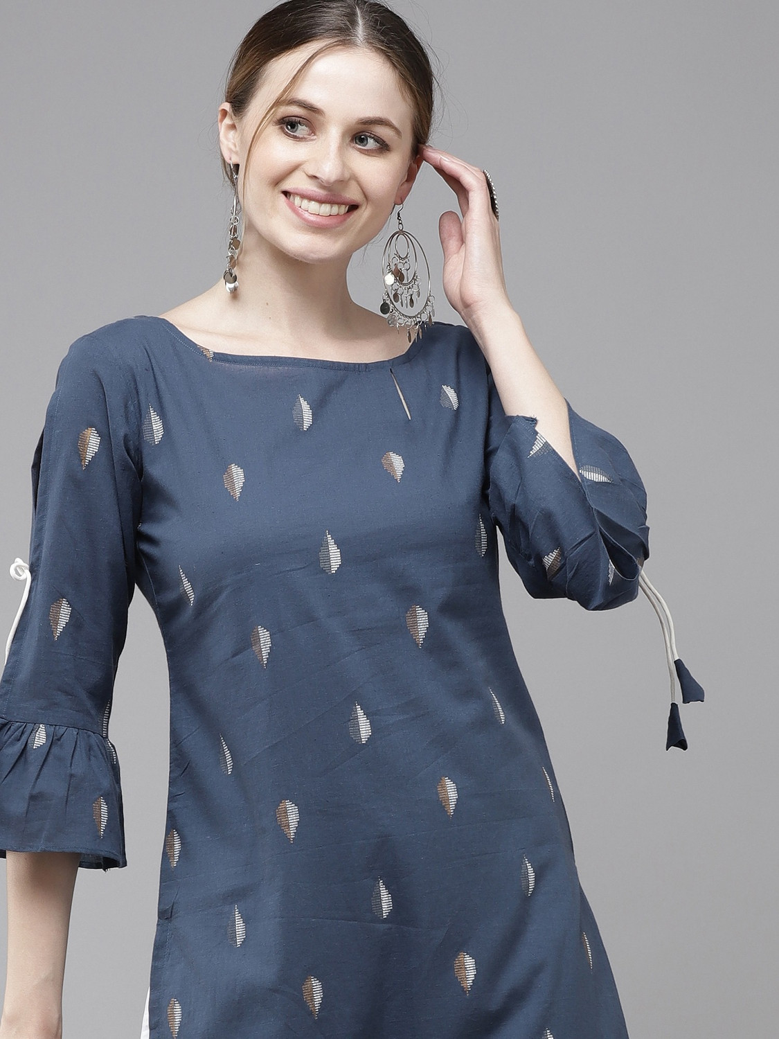 Image of Indo Era Women Printed Straight Kurta