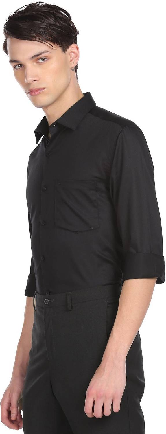 ARROW Men Solid Casual Black Shirt