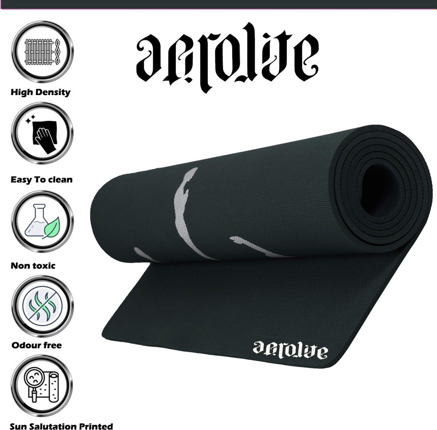 Image of Aerolite Sun Salutation 24 X 72 10 mm Yoga Mat