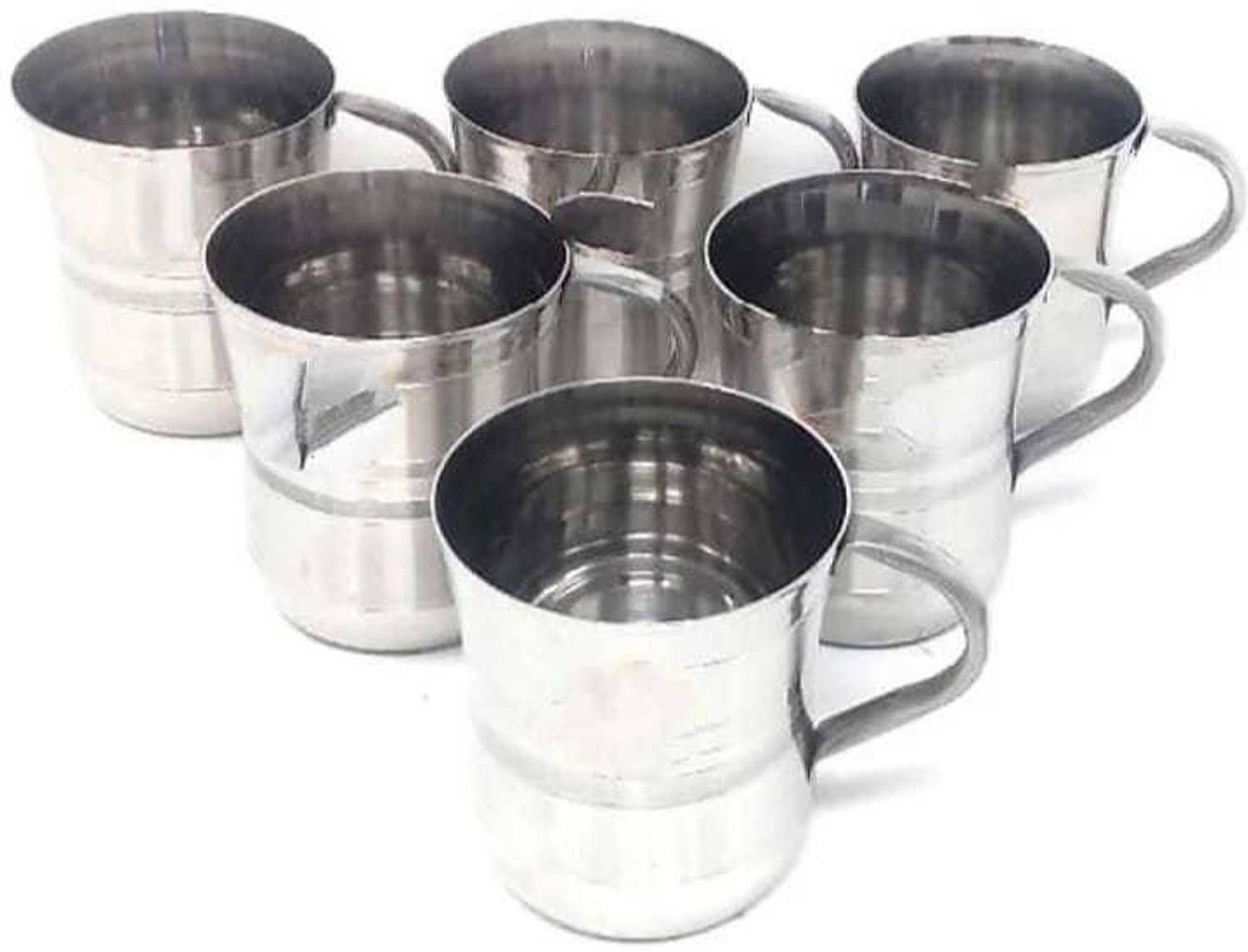 ABK STEELS Pack of 6 Stainless Steel ABK STEELS Medium Dambru cup set 6