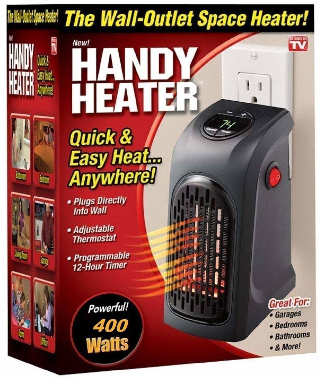 AASTIK SALES 400W Portable Heater Handy Heater Compact Plug-In Di