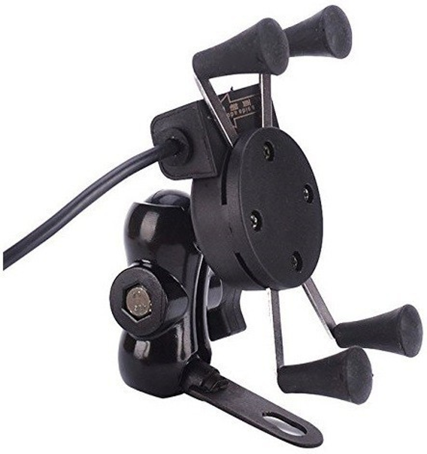Image of Znee Smart X-Grip Bike Mobile Charger & Phone Holder (5V-2A Black) -Bajaj Platina 110 Bike Mobile Holder