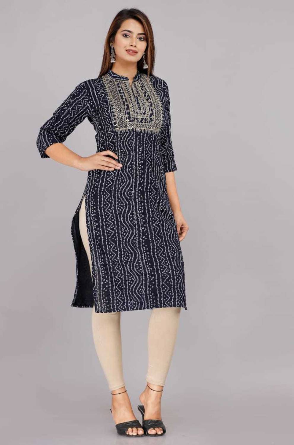 Aparna Women Bandhani Straight Kurta