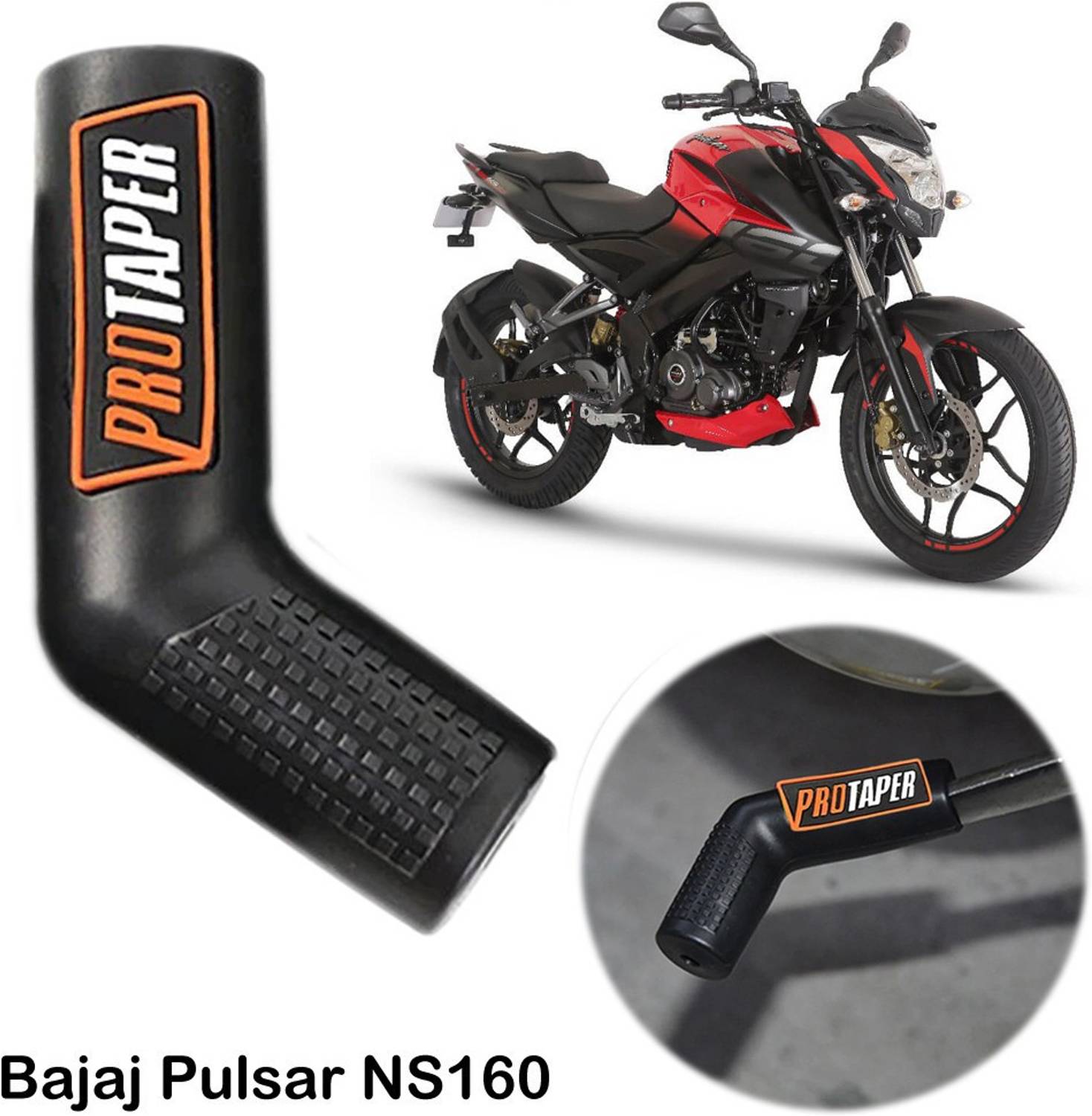 Znee Smart Pack of 1 Imported Black & Orange Motorcycle Rubber