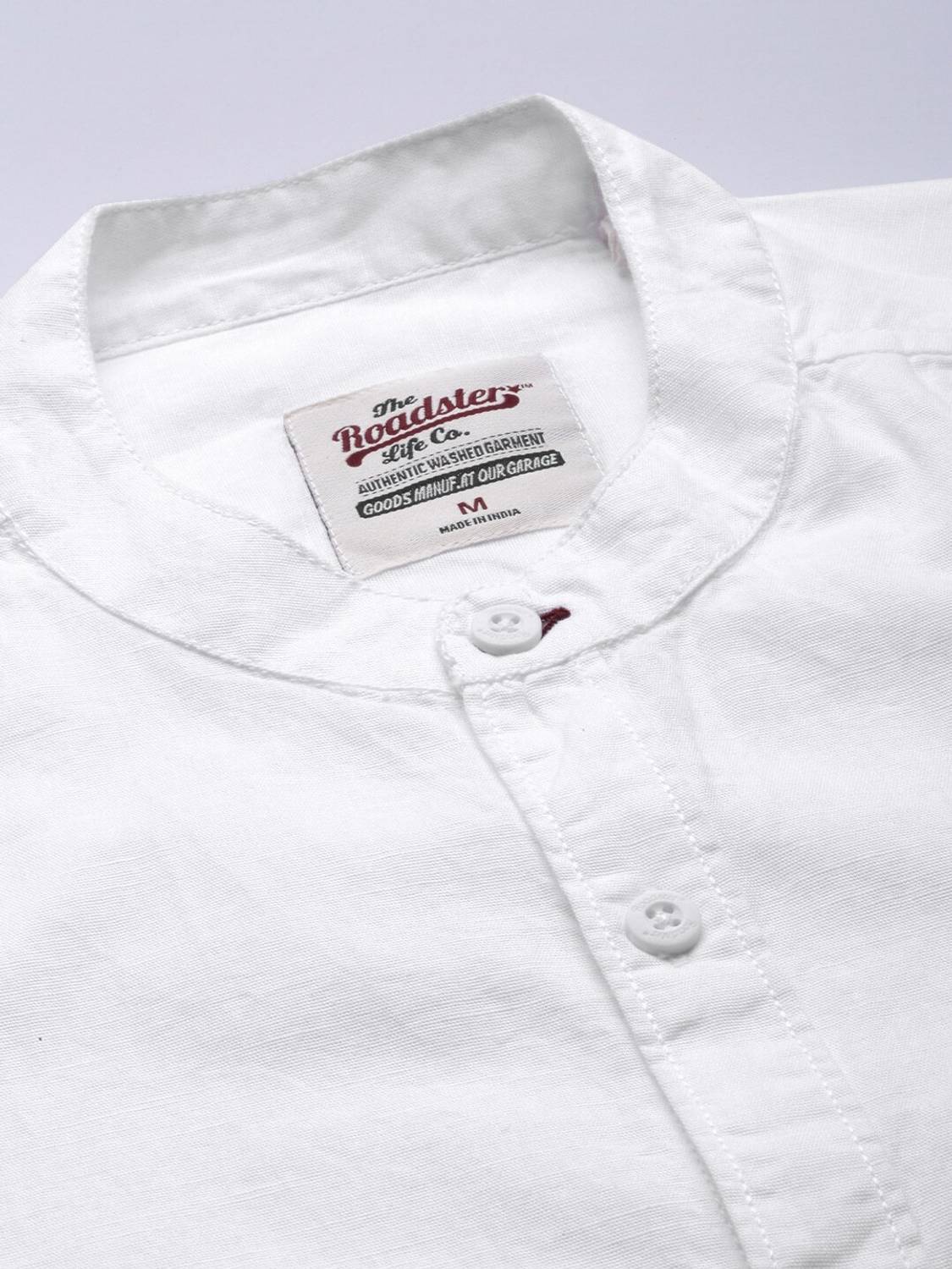 Roadster Men Regular Fit Mandarin Collar Shirt - Image 5
