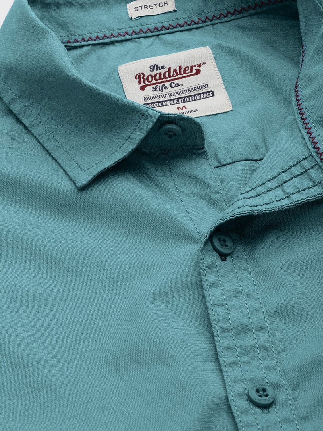 Image of Roadster Men Solid Casual Green Shirt