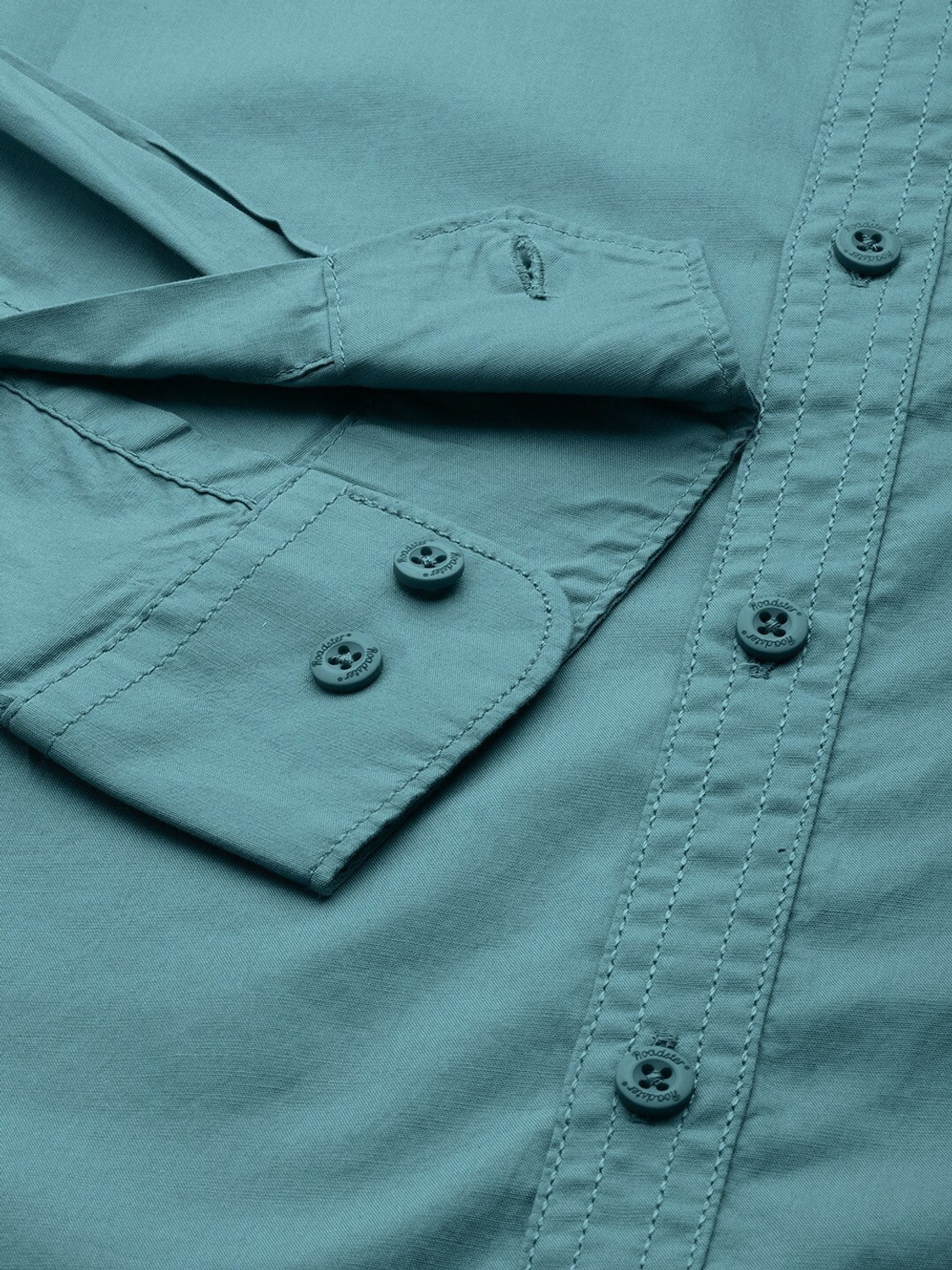 Image of Roadster Men Solid Casual Green Shirt