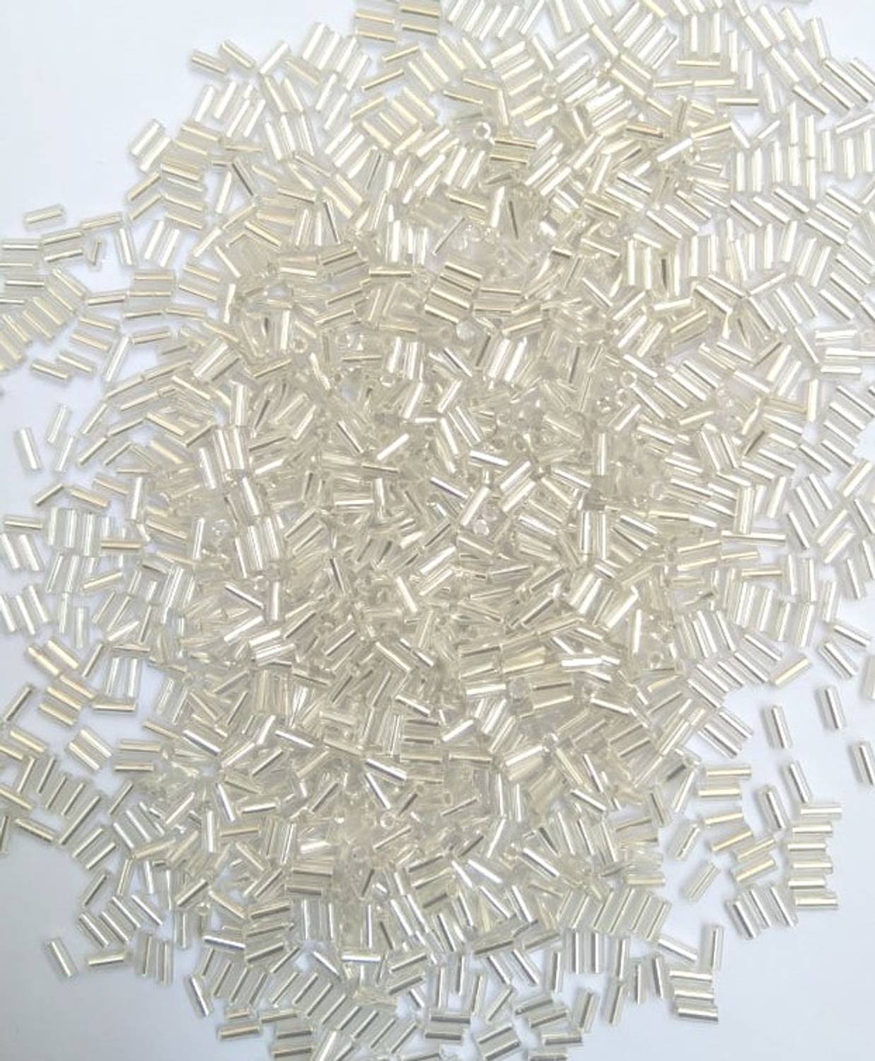Atifa 6MM White Glass pipe cut beads for embroidery,craft, decoration and jewellery making[100 gram]