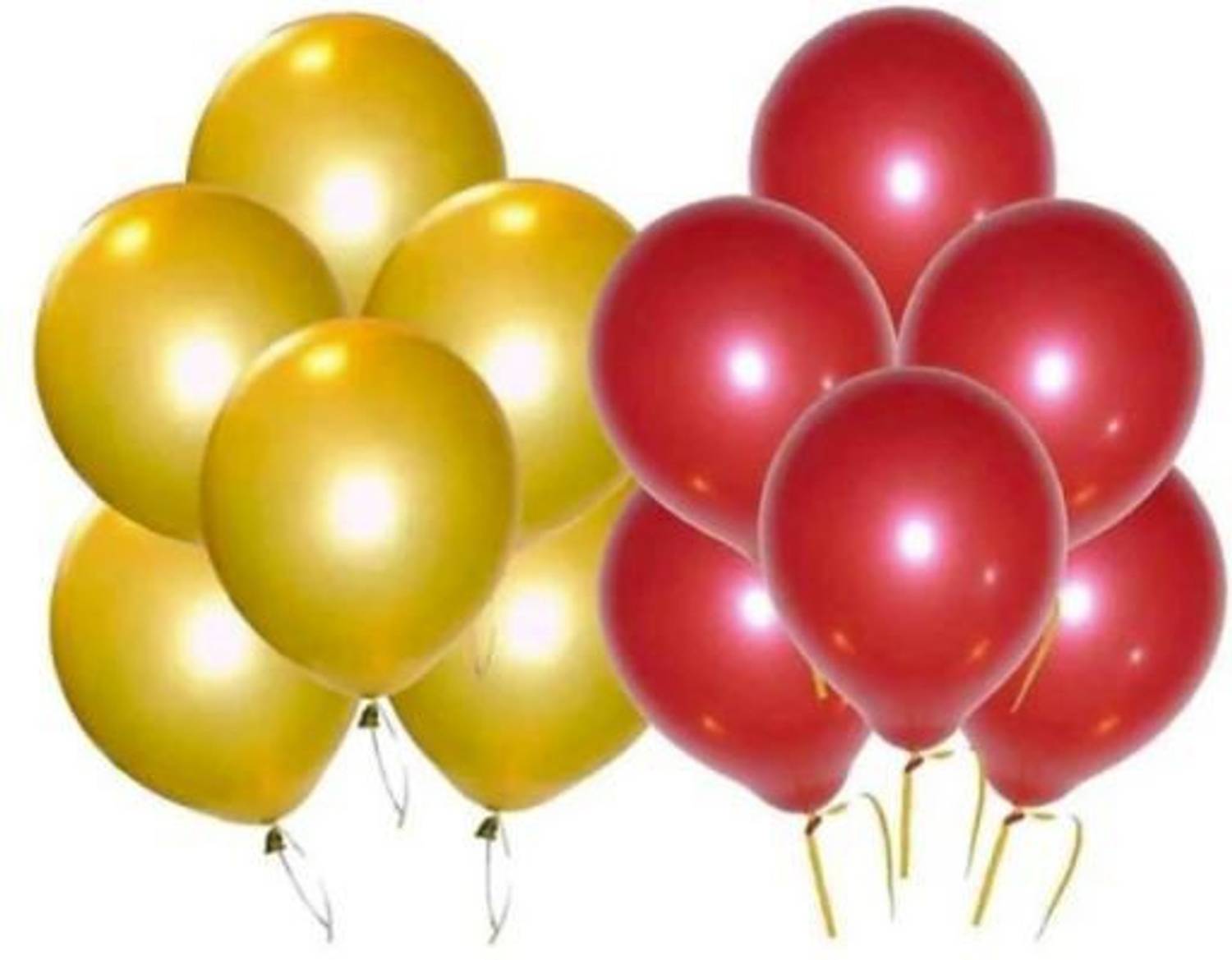 Blisskart Solid Birthday Decoration Metallic Balloons, 25pcs Gold balloon + 25 pcs Red balloon (Pack Of 50) Balloon