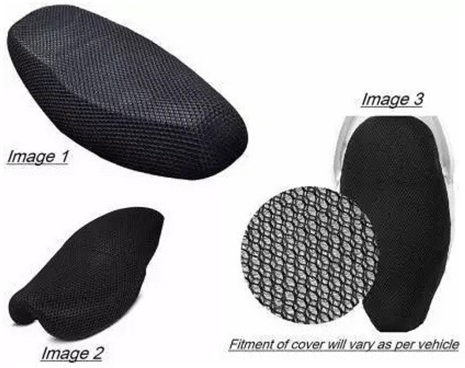 Image of Nrv Creation UNQ-MESH-BSC-A116 Single Bike Seat Cover For TVS Victor New