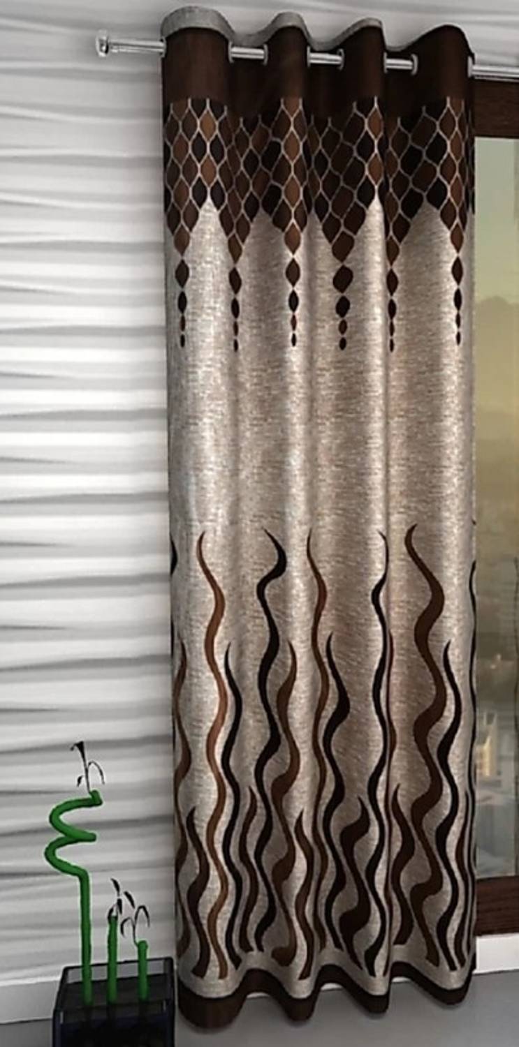 Achintya 274 cm (9 ft) Long Door Polyester Semi Transparent Curtain Single Curtain