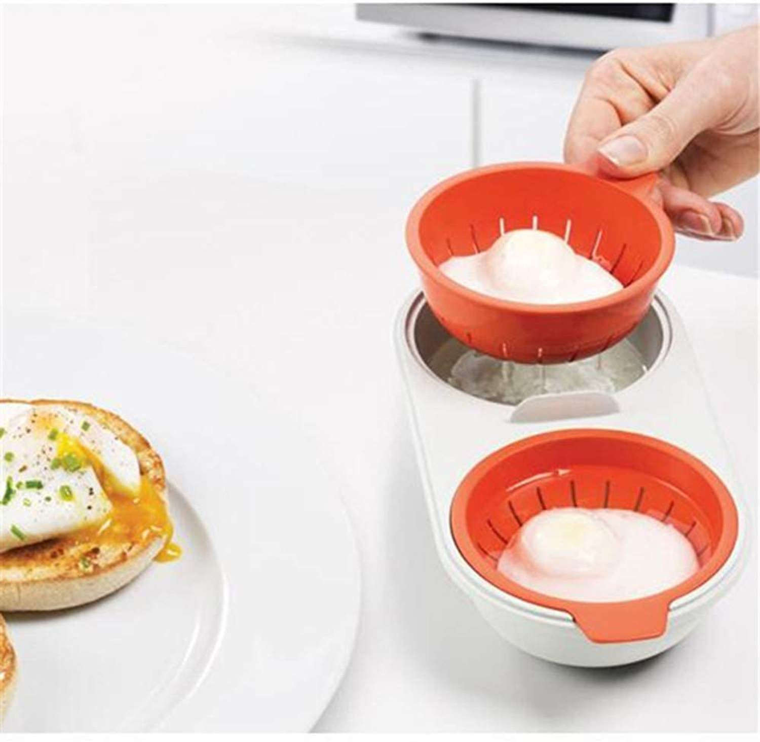 Image of Primetan Microwave Egg Poacher | Oil Free Microwave Omelet Maker | Blue Boiled Egg Cooker Microwave| Microwave Egg Poacher | Microwave Omelet Maker Egg Cooker