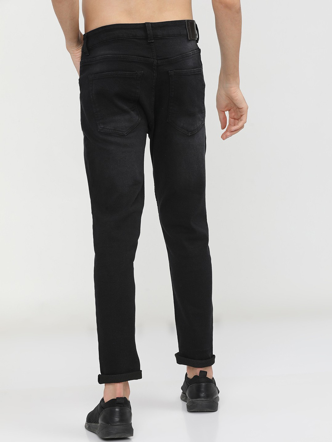 Image of HIGHLANDER Tapered Fit Men Black Jeans