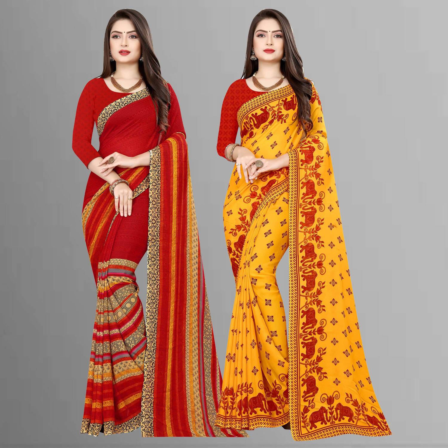 Anand Sarees Printed Daily Wear Georgette Saree