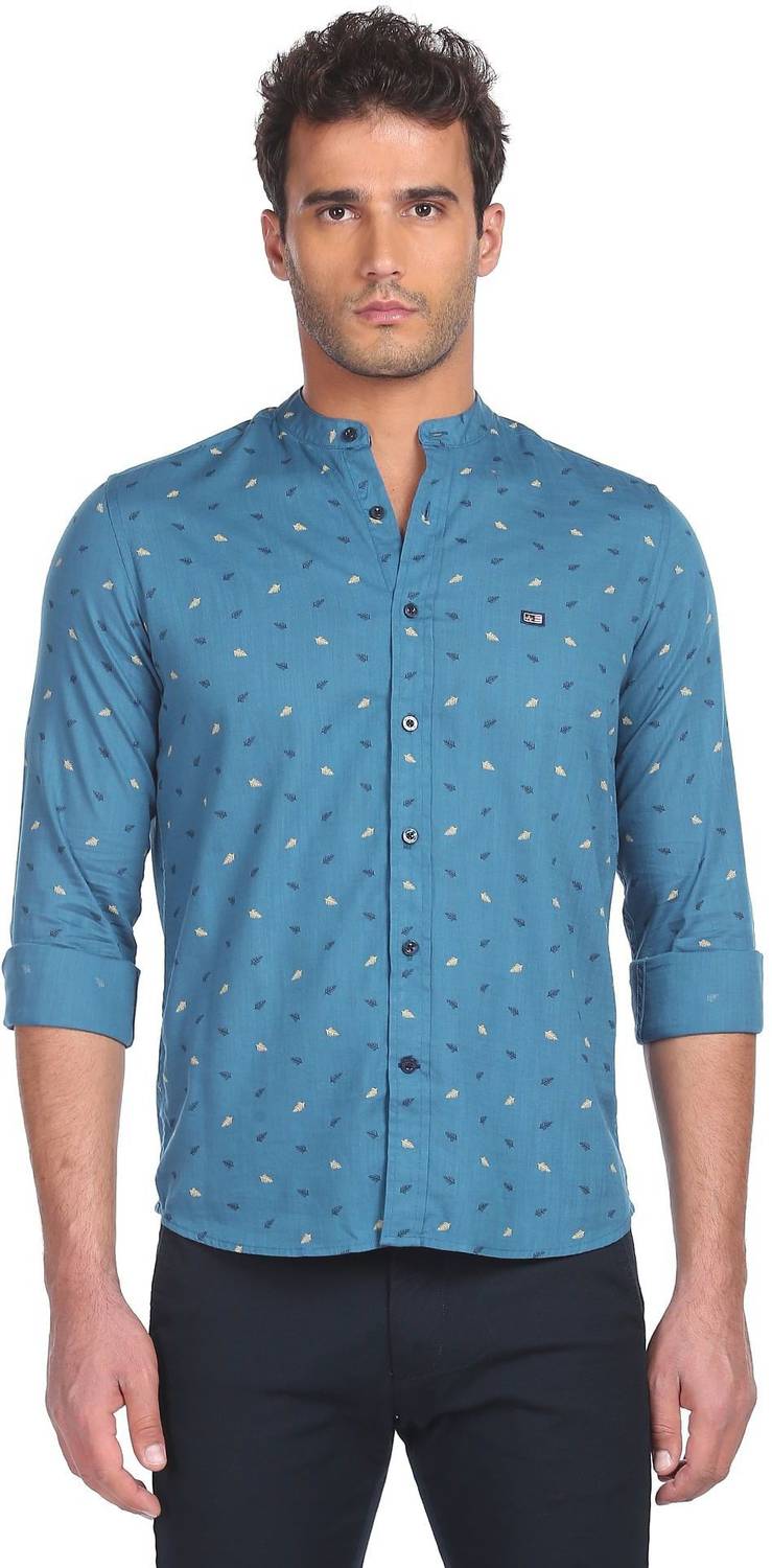 Arrow Sport Men Printed Casual Green Shirt