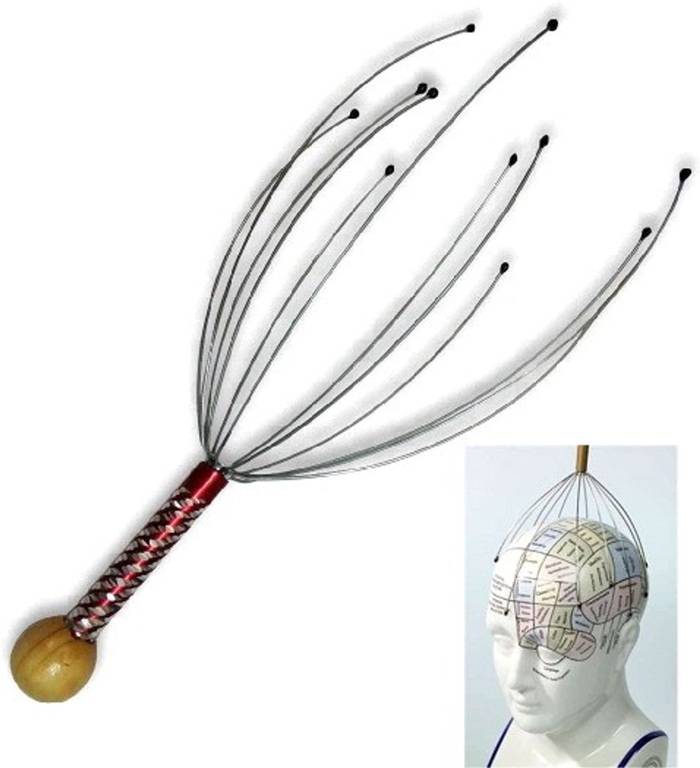 Image of Mullewa 5664 Manual Head Massage Hand Held Scalp Oil Massager Pain Relief And Hair Growth , Head Massager Neck Massage Octopus Scalp Stress Relax Spa Therapy Dealing (pack of 1) Massager