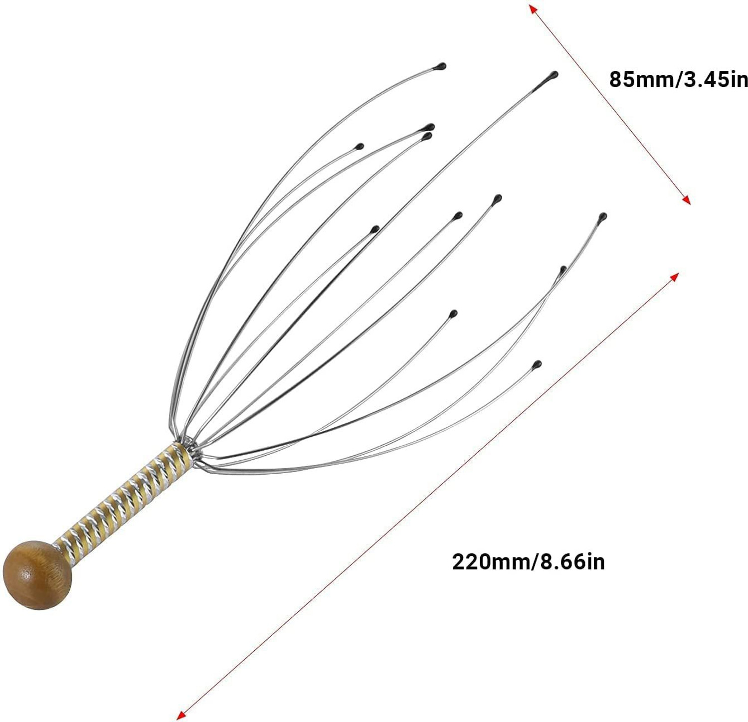Image of Mullewa 5664 Manual Head Massage Hand Held Scalp Oil Massager Pain Relief And Hair Growth , Head Massager Neck Massage Octopus Scalp Stress Relax Spa Therapy Dealing (pack of 1) Massager