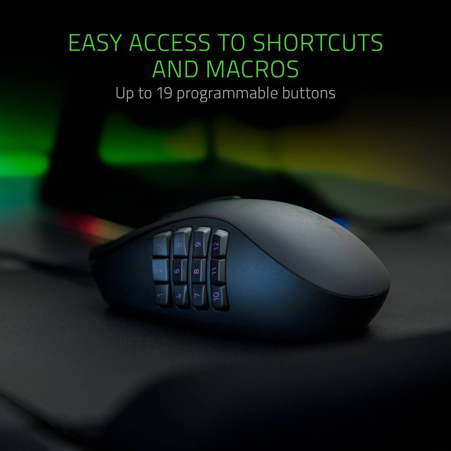 RAZER NAGA TRINITY MULTI COLOR WIRED MMO MOUSE RZ01-02410100-R3M1
