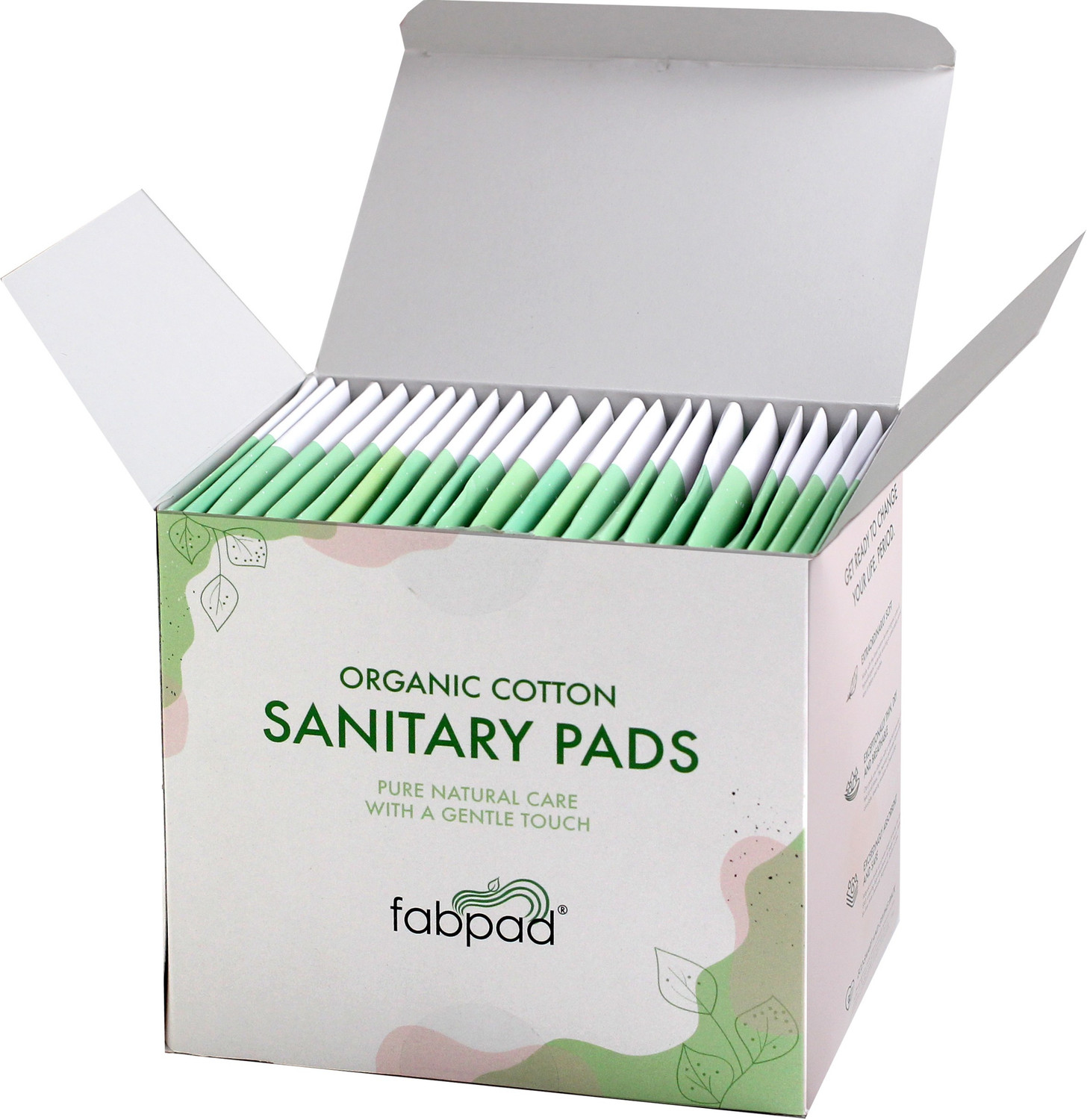 Image of FabPad Organic Cotton Ultra Thin Rash Free Biodegradable Eco-Friendly Sanitary Pads Period Napkins with Disposable Cover (Medium Flow, Pack of 24) Sanitary Pad