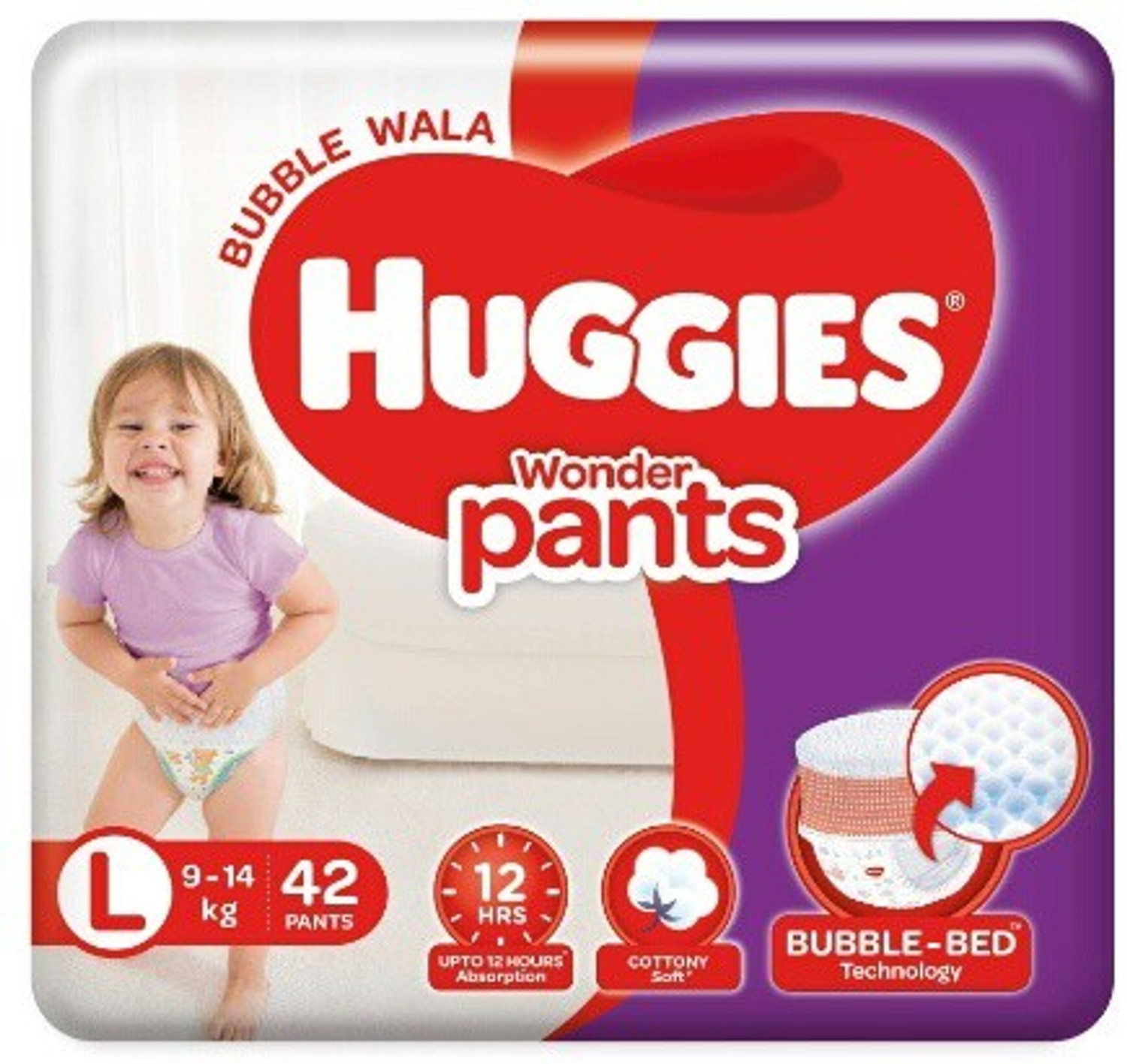 Image of Huggies Large Size Diaper 42 Counts Pant Diapers - L
