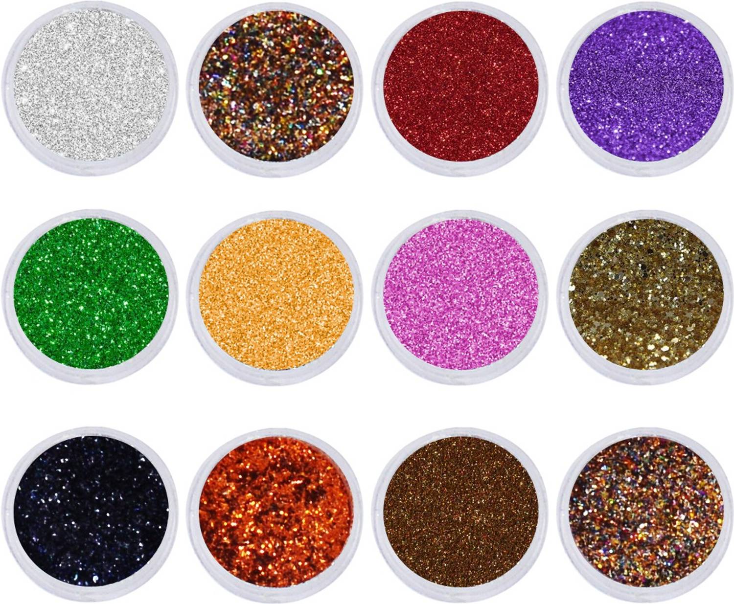 adbeni Laser Nail Glitter Powder Holographic Nail Art Shimmer Glitter Nail Sequins Flakes Pack of 12