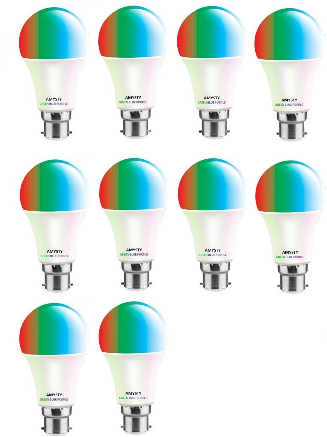 AMYSTY 9 W Basic Round B22 LED Bulb