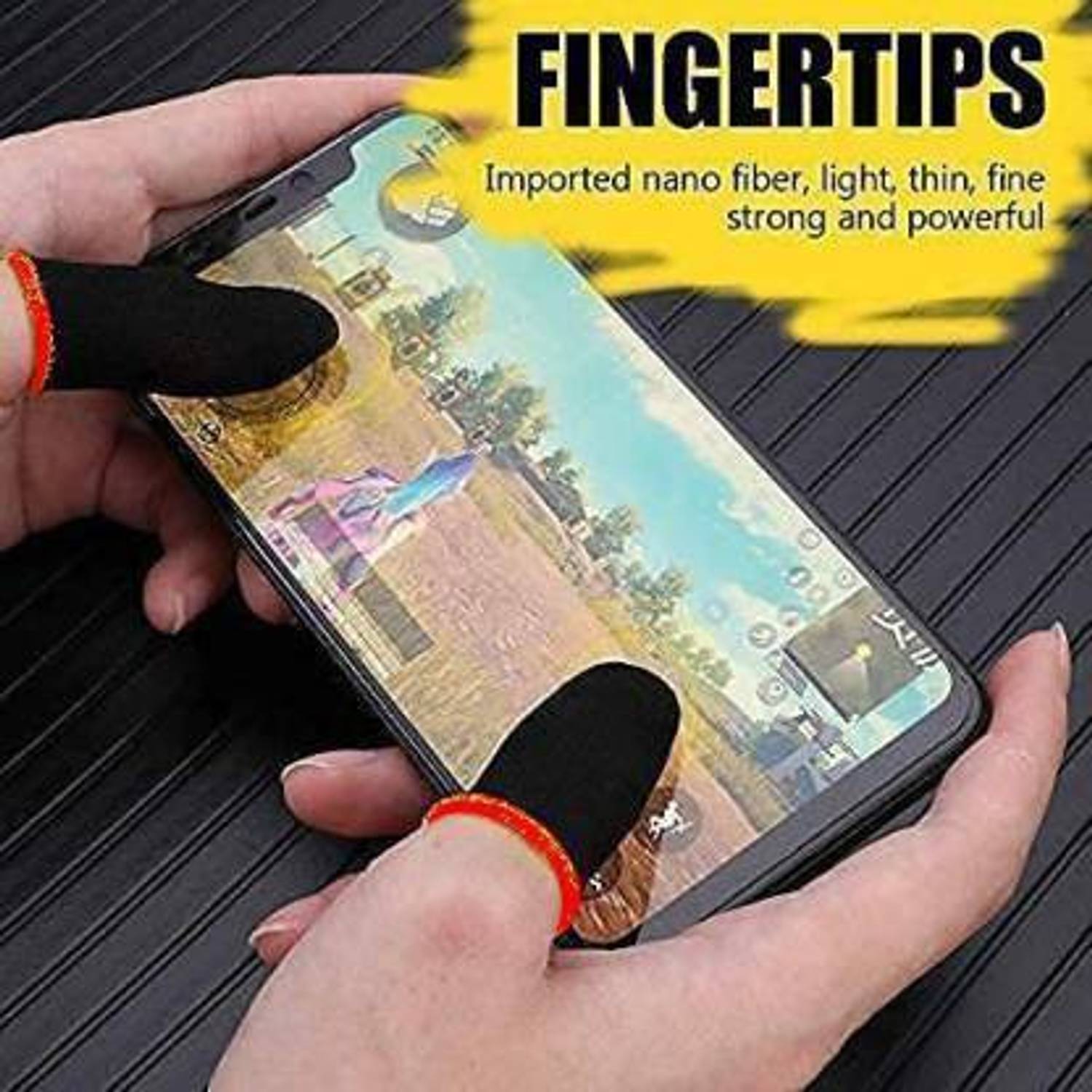 Battlestar tech Sleep-proof Screen Thumbs Finger Sleeve for PUBG Mobile Game(2ps) Gaming RED Finger Sleeve
