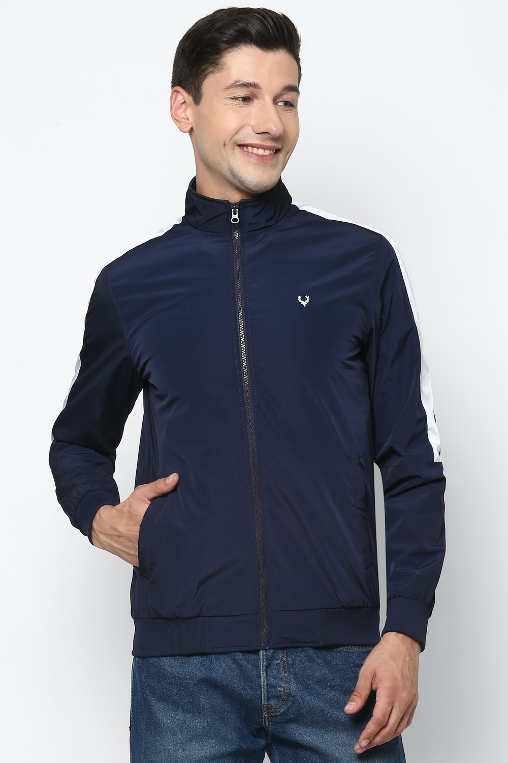 Image of Allen Solly Full Sleeve Solid Men Jacket