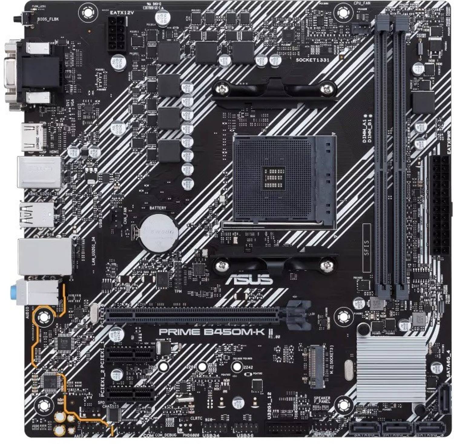 ASUS PRIME-B450M-K-II AM4Socket Micro-ATX AMD B450 Chipset DDR4