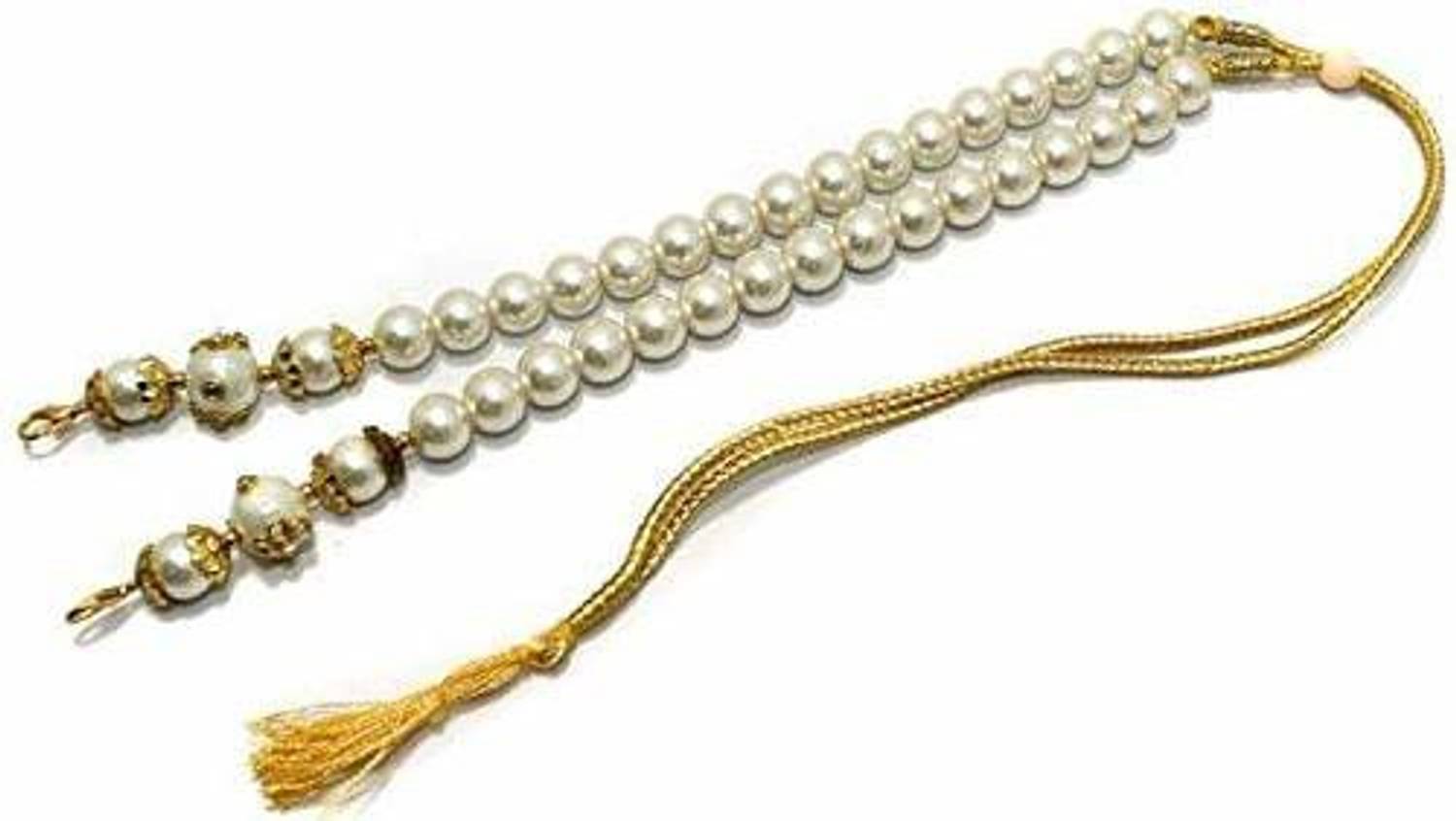 Beadsnfashion Beaded Necklace Dori White for Jewellery Making, Pack of 1 Pc