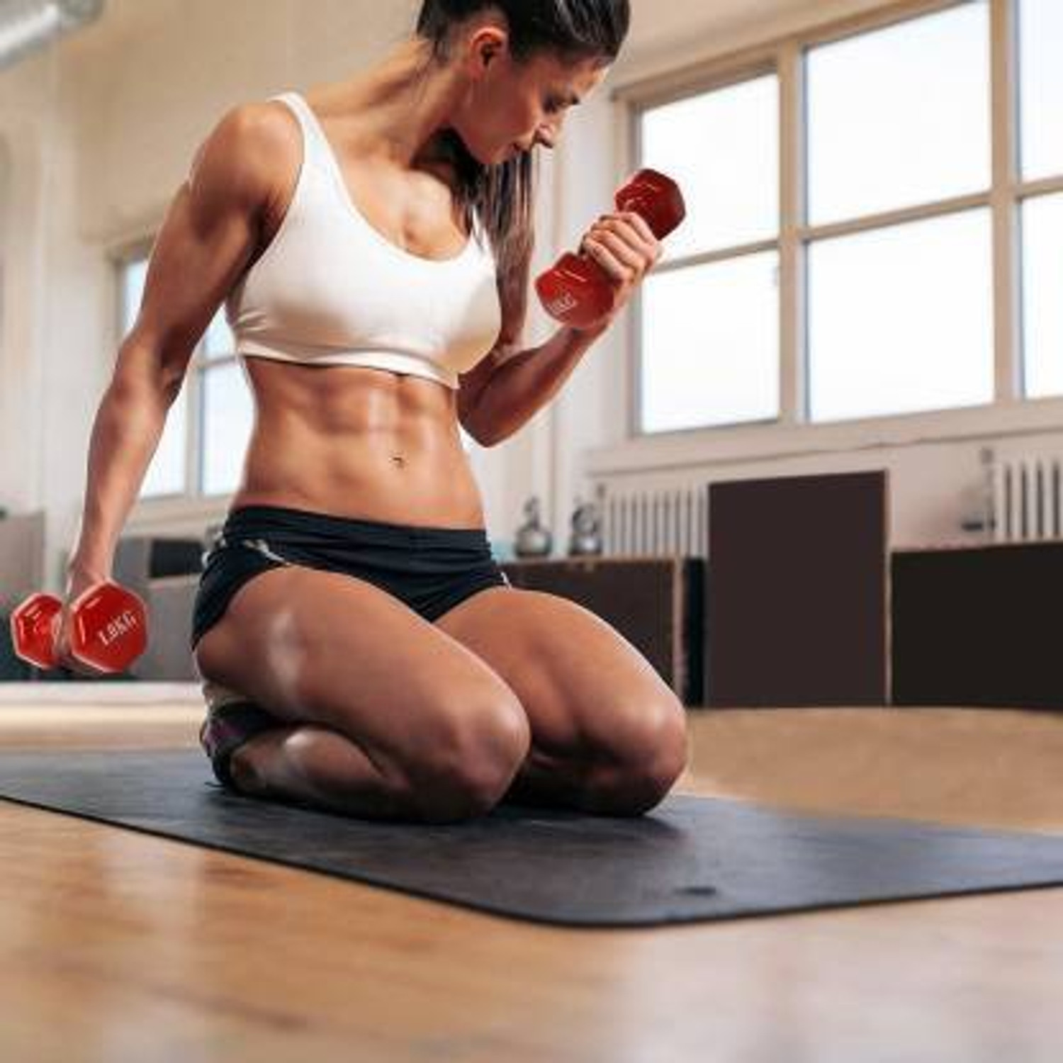 Image of Sports Era Vinyl Dumbbells 2Kg *2PCS for Men and Women Fixed Weight Dumbbell